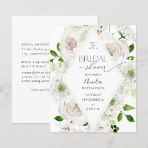 Budget White Floral Bridal Shower
