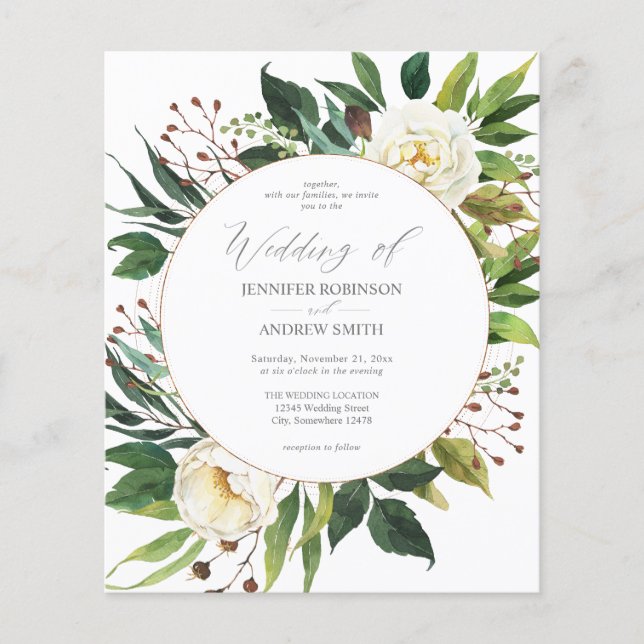 Budget White Floral & Greenery 2 Wedding (Front)