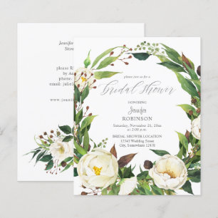 Budget White Floral & Greenery Bridal Shower