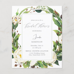 Budget White Floral & Greenery Bridal Shower V2