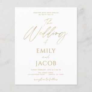 Budget White Gold Wedding Modern Flyer
