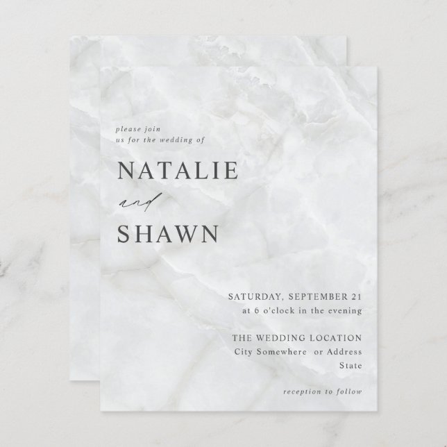 Budget White Marble Wedding (Front/Back)