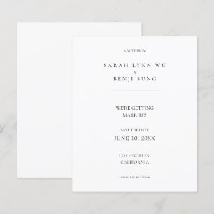 Budget White Minimalist Mod 2V2 Save the Date