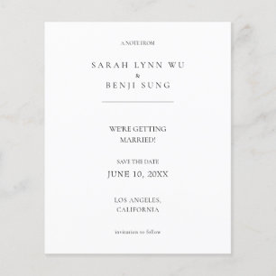 Budget White Minimalist Mod 2V2 Save the Date Flyer