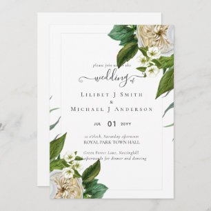 BUDGET White Roses Bouquet Floral Wedding