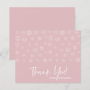 Budget White Script Dusty Pink Thank You Cards