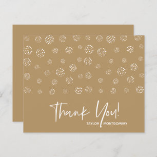 Budget White Script Gold Thank You Cards
