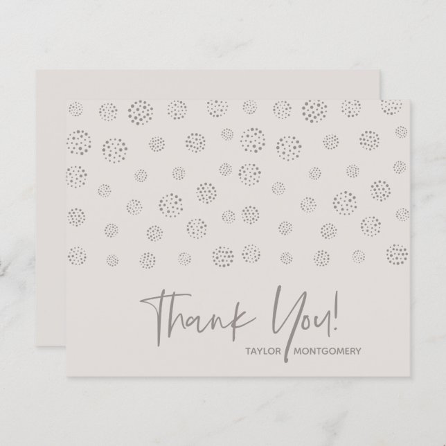 Budget White Script Off-White Thank You Cards (Front/Back)