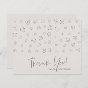 Budget White Script Off-White Thank You Cards
