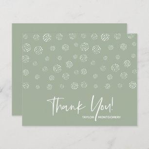 Budget White Script Sage Green Thank You Cards