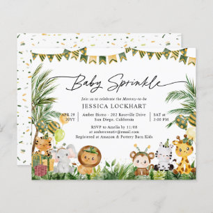 Budget Wild Animals Baby Sprinkle Invitation
