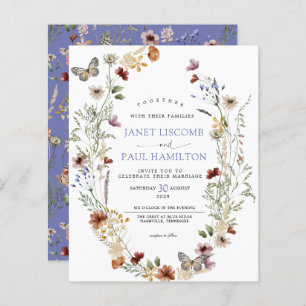 Budget - Wild Flowers Floral Wedding Invitation
