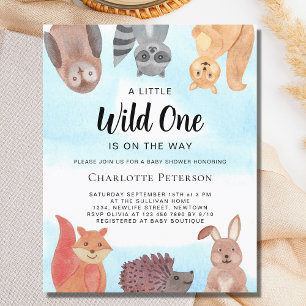 Budget Wild One Animals Baby Shower Invite