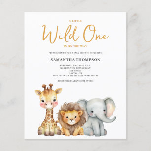 Budget Wild One Safari Baby Shower Invitation