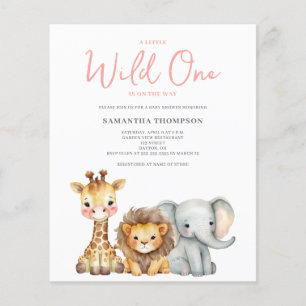 Budget Wild One Safari Baby Shower Invitation Flyer
