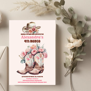Budget Wild West Cowgirl  Birthday Party Flyer