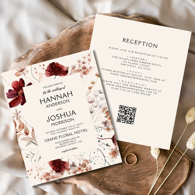 Budget Wildflower All in One Wedding Invitation (Creator Uploaded)