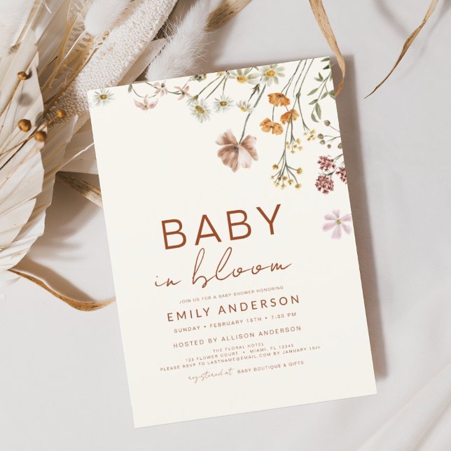 Budget Wildflower Baby in Bloom Shower Invitation (Creator Uploaded)