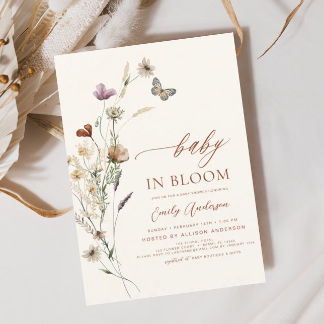Budget Wildflower Baby in Bloom Shower Terracotta Flyer (Creator Uploaded)