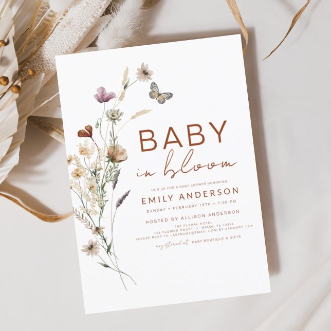 Budget Wildflower Baby in Bloom Shower Terracotta Flyer (Creator Uploaded)
