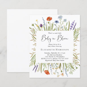 Budget Wildflower Baby Shower Invitation