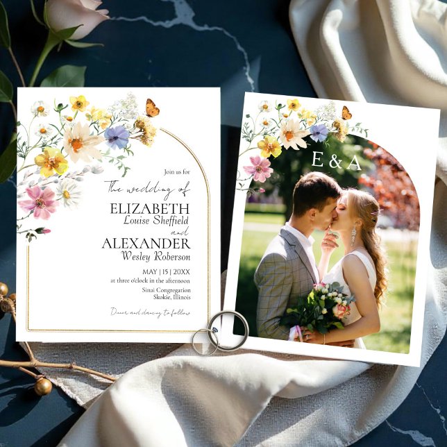 Budget Wildflower | Boho Photo Wedding Invitation (Creator Uploaded)