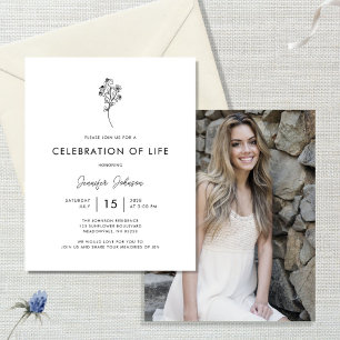 BUDGET Wildflower Celebration of Life Invitation Flyer