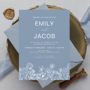 Budget Wildflower Dusty Blue Botanical Wedding