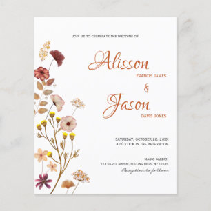 Budget Wildflower Fall Wedding Invitation