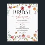 Budget Wildflower Field Boho Bridal Shower Invite Flyer<br><div class="desc">This design features a delicate wreath bouquet of hand painted wildflowers and greenery along with a lovely combination of modern and rustic fonts. See the entire collection for more matching items!</div>