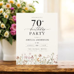 Budget Wildflower Floral 70th Birthday Invitation<br><div class="desc">Celebrate in style with a garden floral calligraphy 70th birthday invitation, perfect for a milestone event. Featuring vibrant floral designs and elegant calligraphy, this invitation sets a whimsical yet sophisticated tone for your celebration. The lush garden theme blends natural beauty with graceful typography, creating a timeless and inviting look. Ideal...</div>