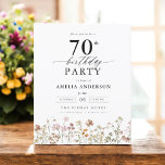Budget Wildflower Floral 70th Birthday Invitation<br><div class="desc">Celebrate in style with a garden floral calligraphy 70th birthday invitation, perfect for a milestone event. Featuring vibrant floral designs and elegant calligraphy, this invitation sets a whimsical yet sophisticated tone for your celebration. The lush garden theme blends natural beauty with graceful typography, creating a timeless and inviting look. Ideal...</div>