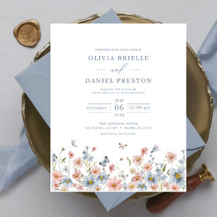 Budget Wildflower Garden Wedding Invitation