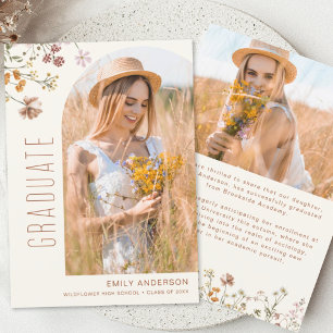 Budget Wildflower Graduation Photo Announcement