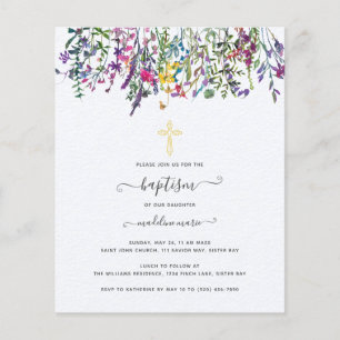 BUDGET Wildflower Meadow Baptism Invitation