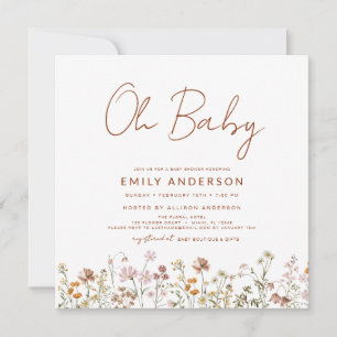Budget Wildflower Oh Baby Shower Floral Invitation