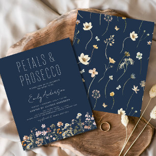 Budget Wildflower Petals & Prosecco Bridal Shower Flyer