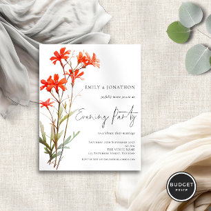 Budget Wildflower Wedding Evening Party Invitation
