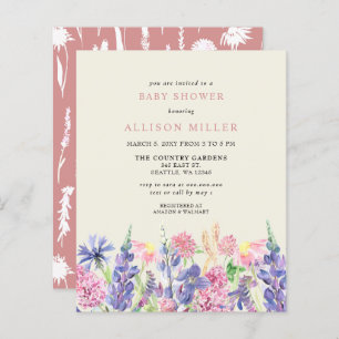 Budget Wildflowers Baby Shower Invitation