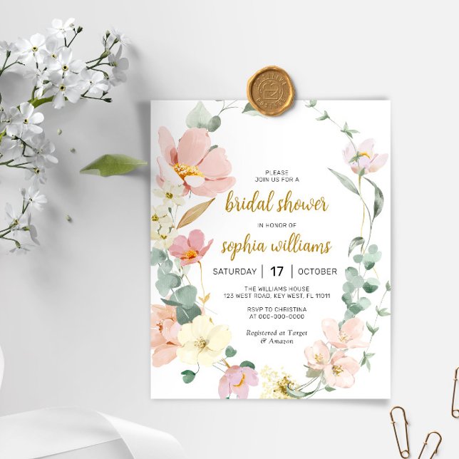 Budget Wildflowers Bridal Shower Invitation (Creator Uploaded)