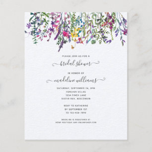 BUDGET Wildflowers Floral Bridal Shower Invitation