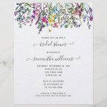 BUDGET Wildflowers Floral Bridal Shower Invitation Flyer<br><div class="desc">Lovely watercolor wildflowers top this bridal shower invitation to give it a unique style. The flowers are hand drawn and they have that meadow look to them that everyone loves. Faux watercolor paper texture really makes them pop. Pretty typography adds to the beautiful style. See our coordinating items as well....</div>