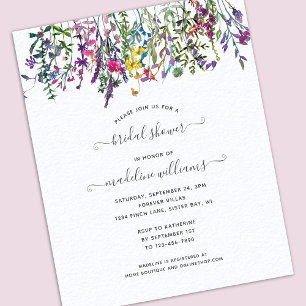 BUDGET Wildflowers Meadow Bridal Shower Invitation