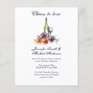 Budget Wine Tasting Wedding or Bridal Shower Inv.