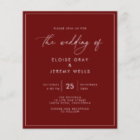 Budget Wine Wedding Invitation Flyer