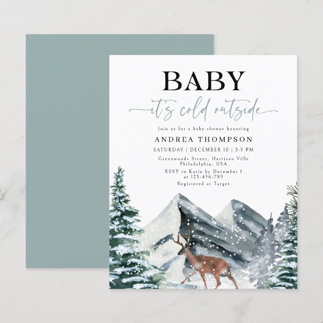 Budget Winter Baby It's Cold Outside Baby Shower (Front/Back)