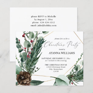 Budget Winter Berries & Pine Christmas Party