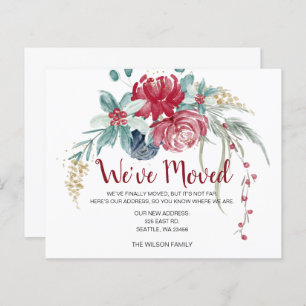 Budget Winter Berries Rustic Moving Holiday Card