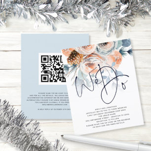 BUDGET Winter Florals We Do QR Code Wedding Invite