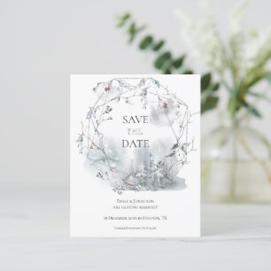 Budget Winter Foliage Wedding Save The Date